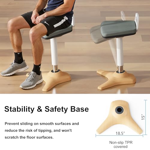 Image of Wobble Stool for Standing Desk, Height Adjustable 22 inch-31.9 inch, Ergonomic Sit Stand Chair with Non-Slip Base & Upgraded Lift, Home Office Active Sitting Stool
