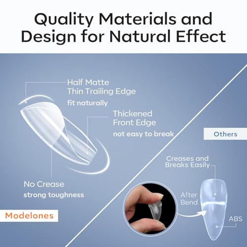 Image of Modelones Extra Short Coffin Nail Tips Pre-shaped Soft Gel Fake Nails False