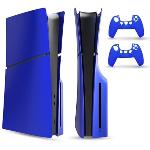 PEYANZ Faceplate for PS5 Slim, Cover Plate, ABS Shell, Anti-Scratch Skin, Dustproof, with Extra 2 Controller Silicone Covers Cover