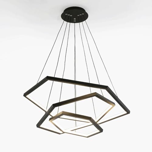 THLOTCYb 3-Ring Dining Room Chandeliers | Golden/Black Luxurious Living Room