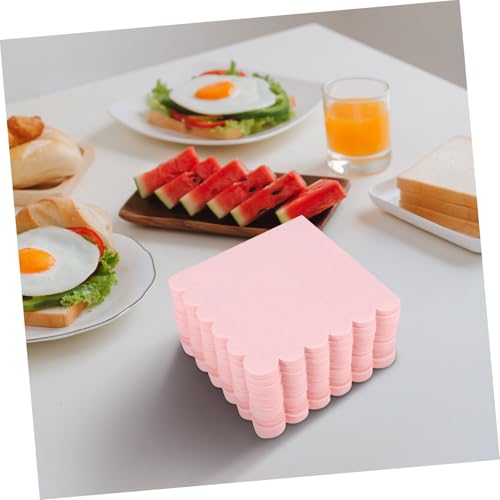 Servilletas de papel desechables con diseño festoneado rosa PRETYZOOM 5