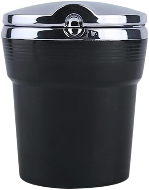 Universal LED Ashtray With Cover Compatible With Automotive Interior Vehicle Models Aftermarket Replacement(Color Name: black)