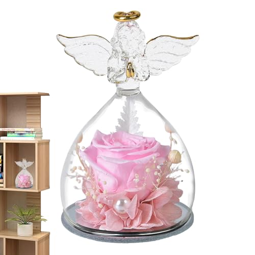 Lambo Flor preservada de de ángel, Figura de ángeles, para San Valentín, Día de la Madre, Acción de Gracias