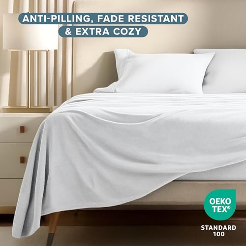 Image of Bare Home Super Soft Fleece Sheet Set (Twin XL, White)