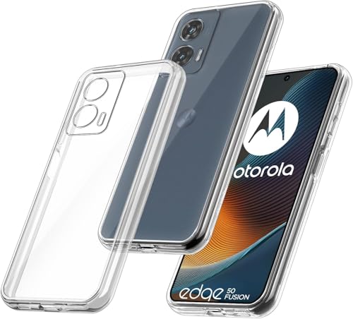 Image of DIZORO Case for Motorola Edge 50 Fusion 5G, Military Grade Drop Protection Phone Case, Yellowing Resistant, Anti-Scratch Hard PC Back, Shockproof Hard Ultra-Thin Protective Cover, Clear