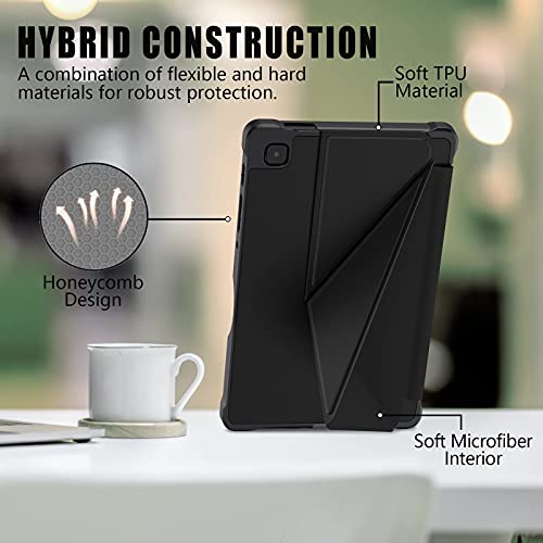 E Net-Case Origami Case For Samsung Galaxy Tab A7 Lite 8.7 Inch Tablet 2021 Released- Multi Angle Magnetic Standing Cover For Samsung Galaxy Tab A7 Lite 8.7 Inch [Sm-T220/T225]. (Black) #TOP2