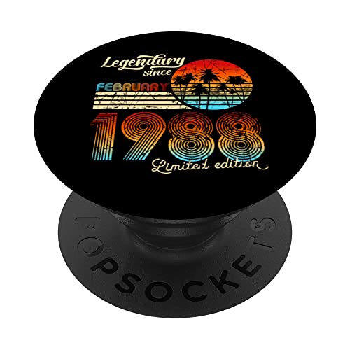 Cumpleaños Legendario Desde Febrero De 1988 Regalo. PopSockets PopGrip Intercambiable