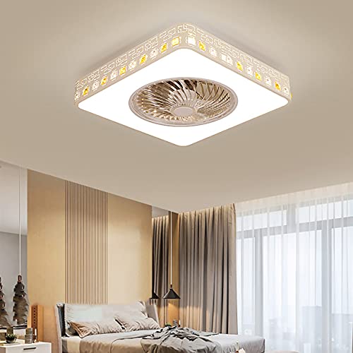 Ventilateur de plafond avec éclairage LED télécommandé et moteur sans bruit 3 vitesses