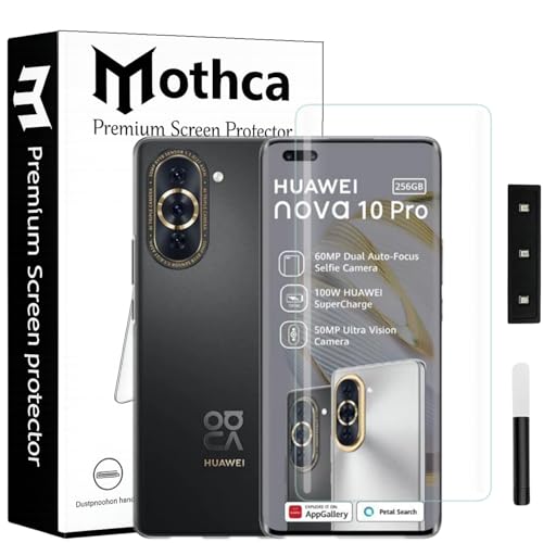 Image of Mothca Curved UV Tempered Glass Screen Protector for Huawei Nova 10 Pro | Transparent | Pack of 1 | Full Screen Coverage with UV Installation Kit