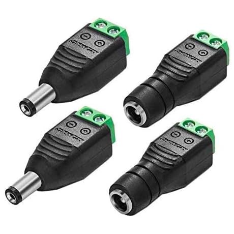 Qaoquda DC Power Connector, 2 Pairs Terminal Female Adapter for CCTV/LED