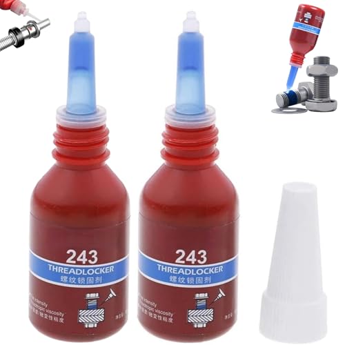 2PCS Screw Glue Thread Sealant Thread Lock Glue Screw Blue Anaerobic Adhesive High Strength Lock Tight Thread Lock Scre/w Thread Locker Glu/e Sealants Scre/w Strong Oil Tolerant Thread Locker