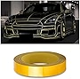 0.4''×197'' Car Reflective Strips Stickers for Body Rim, Funny DIY Warning Safety Decoration Strip Decals, Self-Adhesive Night Visibility Reflective Tape for Most Cars, Motorcycles, Bikes (Yellow)