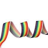 1-inch 5 Yards Elastic Band Rainbow Pattern Waistband Color Stripes Stretchy Belt Sewing - Image 2