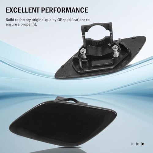 Anlseiod 1 Paar Scheinwerfer Abdeckung für BMW 3Er E92 E93 Schwarz Kappe Scheinwerferreinigung Ersatz 61677171659 61677171660 Scheinwerferwaschanlage Vorne Abdeckung Linke und Rechte