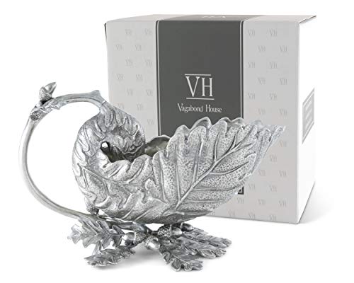 Vagabond House Pewter Oak Leaf Gravy Boat 6.75 inch Long
