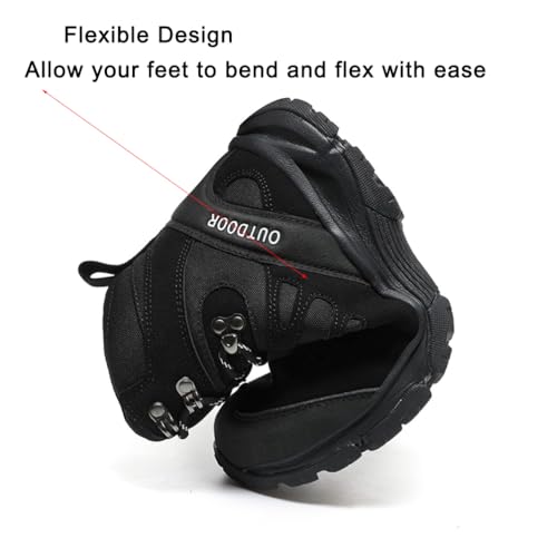 EinPlus Men's Military Tactical Boots: Water-resistant Leather Military Boots for Outdoor & Work4
