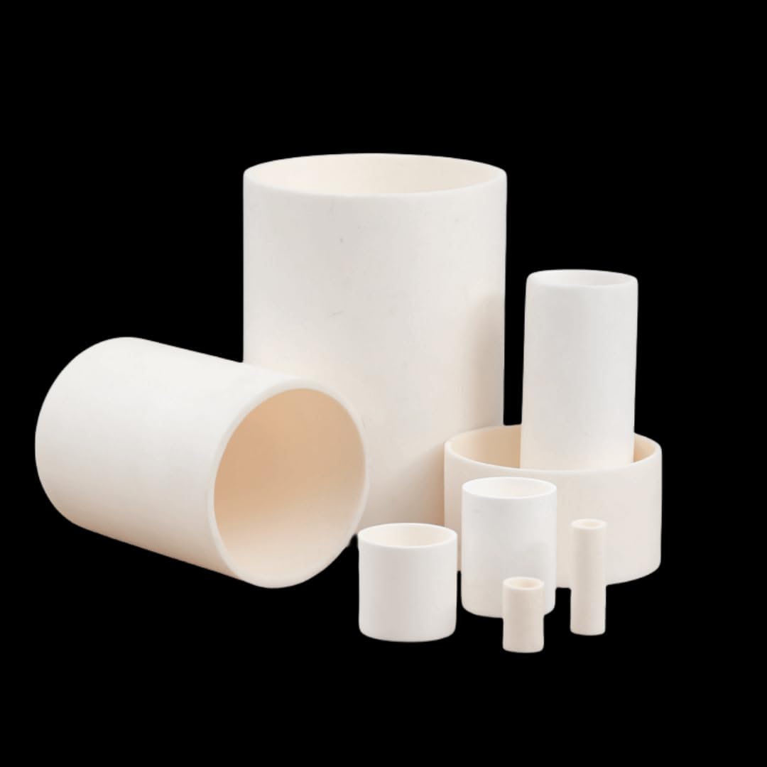 Hochtemperatur-Zylinder-Magnesiatiegel (1 Stück) – MgO-Keramik-Röhren-Porzellan-Schiffchen, max. Temperatur 2200 °C(60 * 72mm (130mL))