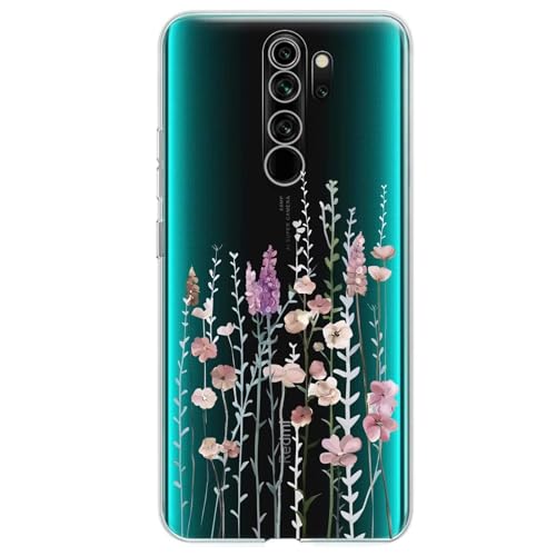 Kaywzo Cover per Xiaomi Redmi Note 8 Pro,Custodia in Trasparente TPU con Modello del Modelli di Fiori Colorati,Ultra Sottile Donna Silicone Phone Protezione Case Cover-3