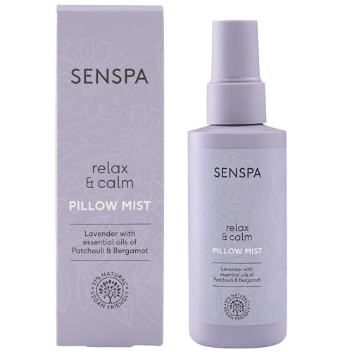 SenSpa Relax & Calm Lavender Pillow Mist – Peaceful Sleep – Natural Stress Relief – Aromatherapy Spray – Calming Bedtime Scent/Vegan Pillow Spray for Nighttime Routine – 75ml