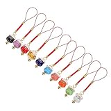 [HOMSFOU] 10個 招き猫の携帯電話チェーン バッグ吊り装飾 電話吊り下げ装飾 電話掛け飾り 縁起の良い吊り飾り バーハンギングデコレーション 電話チャーム 招き猫の吊り下げ飾り セラ