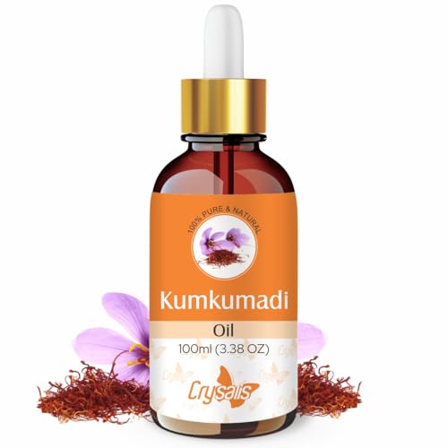 Image of Crysalis Kumkumadi Oil(Crocus Sativus)100% Pure & Natural Undiluted Essential Oil Organic Standard Perfect For Skin Care & Hair Minimizes, Pimples, Spots, Blackheads, Face Wrinkles, Fine Lines -100ML