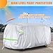Federedevo Silver Car Cover Waterproof All Weather Compatible with 1950-1992 VW Bus T1 T2 T3, Volkswagen Vanagon Full Car Cover with Door Zipper, Windproof Strap, Storage Bag