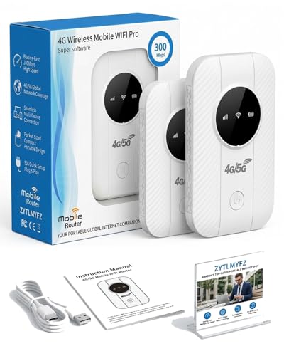 Ultra Link Pocket WiFi Satellite Internet Free in Your Porter Unlimited High Speed Smart Router Mobile Hotspot for International Travel up to 10 Devices(White 2pcs)