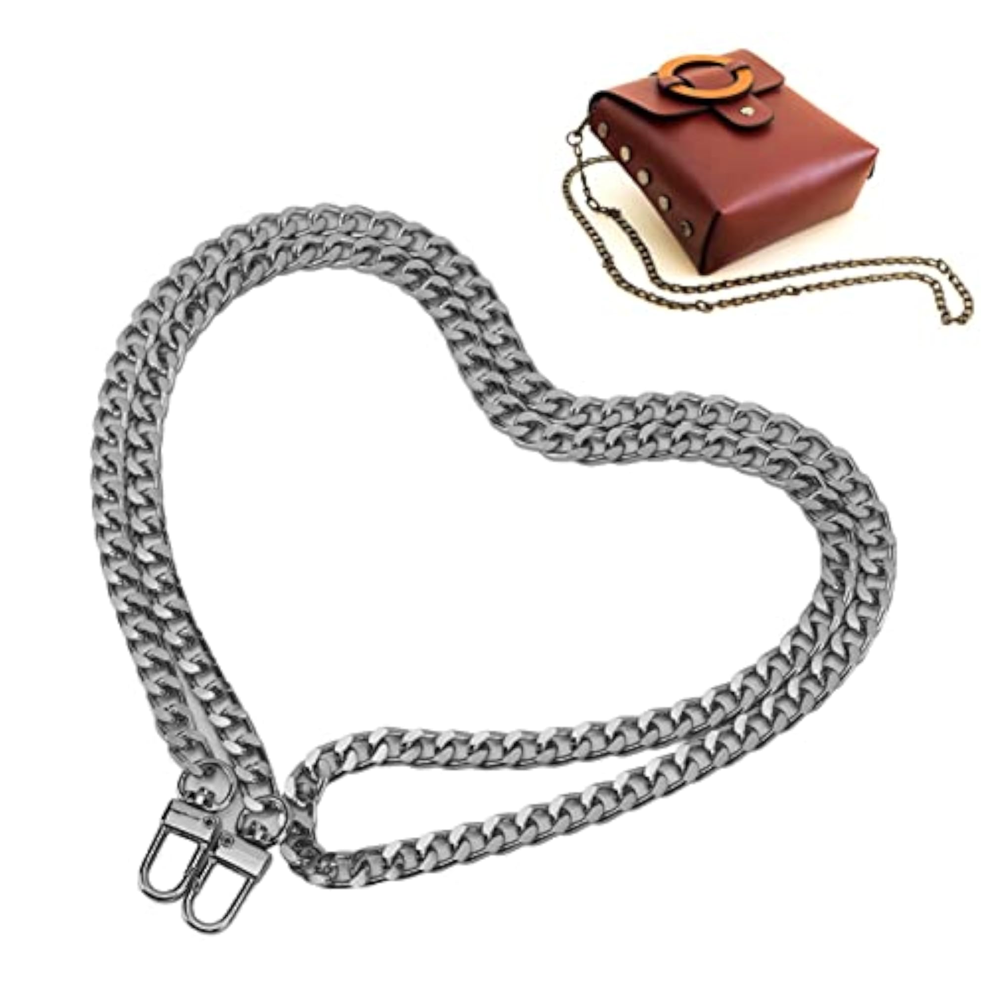 Curb Chain, Craft Chain 5 Pieces Durable Aluminum for Anklets, Silver Black