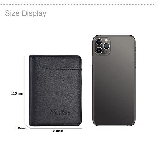 Short Wallets ID Card Holder Credit Card Thin Wallet Business Bifold Money Clip(Black)2