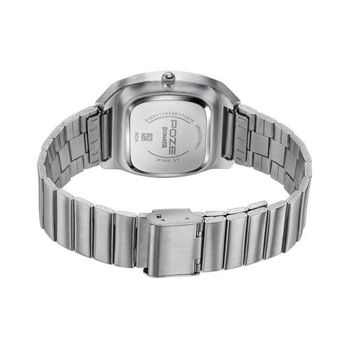 Image of Sonata Poze 9 with Quartz Analog with SS Sheet Metal Strap Watch for Unisex