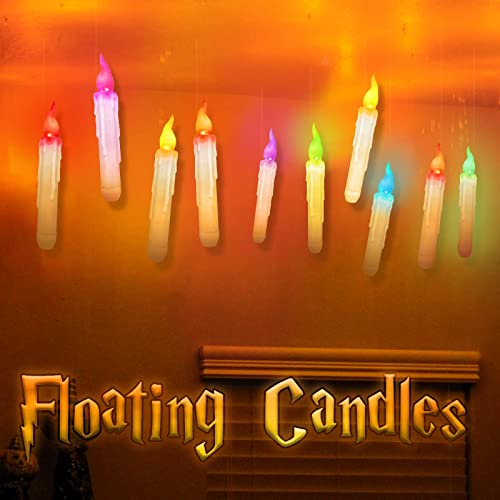 FANFX Schwimmende LED-Kerzen mit Fernbedienung, batteriebetrieben, flammenlose Kerzen, Harry Pot Weihnachts-Hängedekoration, Halloween-Dekoration, Raumdekoration (COLOR) Cover