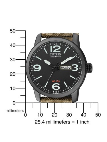 Citizen Herren Solar-Armbanduhr mit Nylon Armband und Analog Quarzwerk