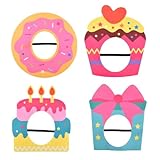 4 Pcs Donut Headgear Funny Coquette Costume Hat Cake and Dessert Shape Headwear Novelty Cosplay Prop for Festival Party Favors
