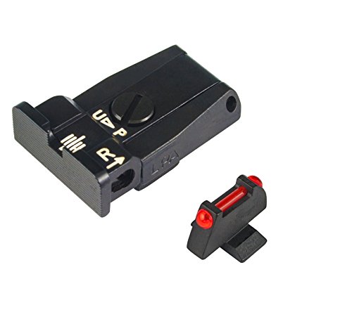 LPA SPR Adjustable Black Rear Red Front Sight Set for Beretta 92A1 and 98A1, Black, SPR94BE7F