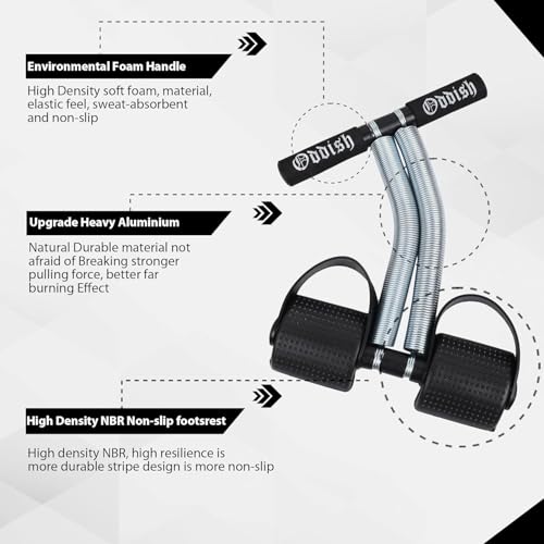Image of ODDISH Way to Fitness Double Spring Tummy Trimmer Heavy Duty Dual Spring Core Trainer with Foot Pedal Red /Black Standard Size