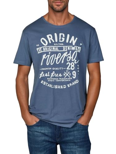 riverso Tshirt Herren Baumwolle Regular Fit RIVLeon 4er Set Pack Rundhals Kurzarm Sommer Tee Shirt Print, Größe:XXL, Farbe:Farbmix 2 – Ansicht 2