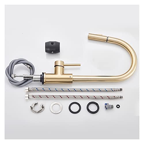 Robinet d'évier de cuisine bec extractible et mitigeur eau chaude froide - 8