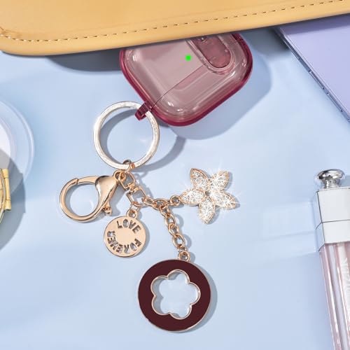 Image of (with Safety Lock) Clear Case Compatible with Cute Apple Airpods 4 Cases 2024 Women, VISOOM Soft TPU Transparency Air pods 4 Gen Case iPods 4 Earbuds Case Girl Bling Keychain for Airpod iPod 4th Gen