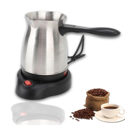 Turkish Coffee Maker, Stainless Steel 600ml Electric Turkish Coffee Machine, Arabic & Greek & Turkish Electric Coffee Maker Machine Pot Warmer Kettle, 5 to 6 Cups Capacity for Home Travel