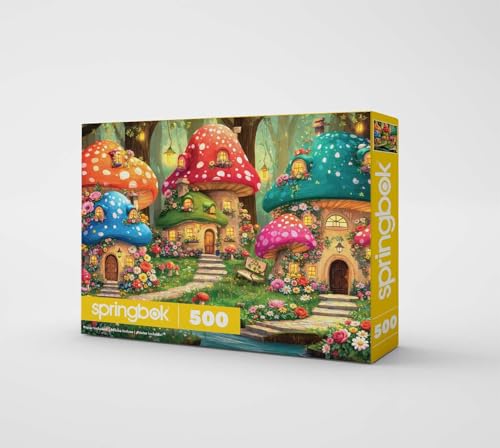 Rompecabezas Springbok Magical Shroom Villa de 500 piezas para adultos – Escena fantástica de cabaña de setas – Incluye póster – Arte de cuento de hadas acogedor – Piezas de corte único – Hecho en EE.UU. miniatura 2