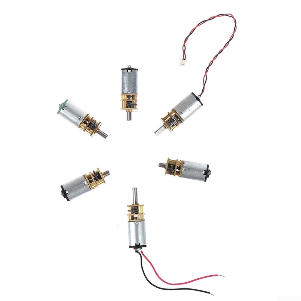 Mini N20 DC 5V Slow-Speed Full Metal Gearbox Gear Reducer Motor for DIY Robotics, High-Torque Electric Motor with 47 RPM No-Load Speed and 3–6V Operating Range(SKU)