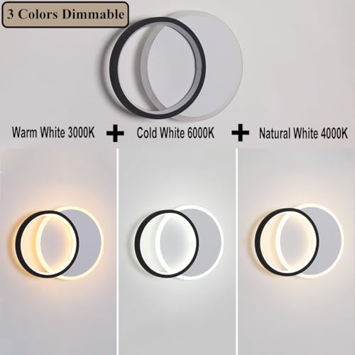 ZTWLEED Indoor LED Wall Lamp, 16W Color Temperature Adjustable 3000K/6000K/4000K - Image 2
