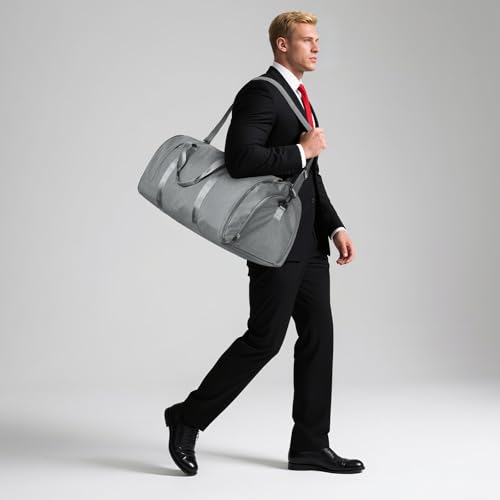 Garment Bags For Travel,Convertible Garment Bag With Shoulder Strap,Professional Carry On Duffel Bag For Men Women-2 In 1 Hanging Foldable Weekender Travel Suit Bags,Grey2