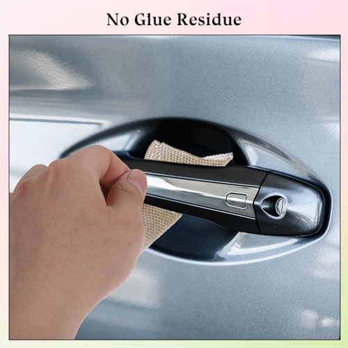 Image of 10Pcs Bling Car Door Handle Protector, Bling Auto Doors Handles Sticker Anti-Scratch Protective Cover Glitter Automotive Exterior Accessories Car Accessories Universal for SUV, Truck(Silver)