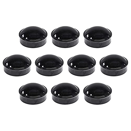 Tapas de poste exteriores redondas de 7,6 cm (2 7/20.3 cm OD) para valla de eslabones de cadena, color negro, paquete de 10 unidades