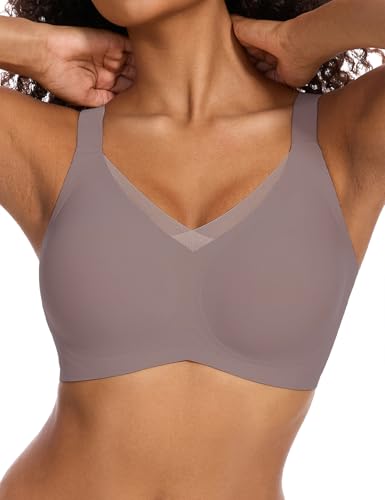 Image of GXOULRRA V Lace Wireless Jelly Bra Seamless Push Up Bras for Women No Underwire Full Coverage Comfortable Sleep Bralette