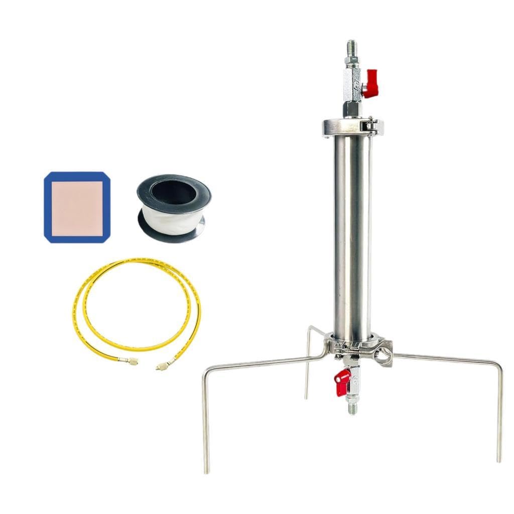 Tubo Vacío Acero Inoxidable Con Trípode 90G | capacidad 90g, acero pulido, facil limpieza, extraccion eficiente