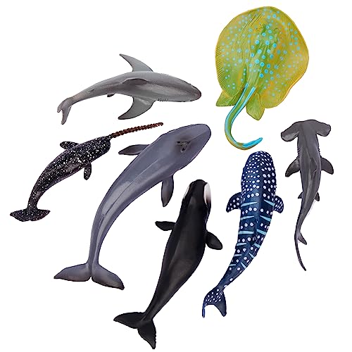 Image of TOYMANY 24pcs Mini Ocean Animal Figurines: Realistic Cake Toppers with Sharks, Whales & Octopus - Great for Kids' Parties, Gifts & School Projects