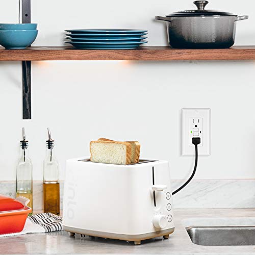 Dewenwils 15A Gfci Outlet Receptacle, Self-Test Gfci With Led Indicator, Tamper Resistant, Weather Resistant, Decorative Wallplate Included, Ul Listed, 2-Pack, White #TOP4