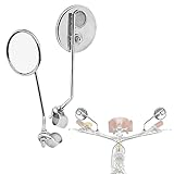 Par de Espejos Bicicleta Retrovisores Vintage Redondos con Reflejante para Alta Seguridad